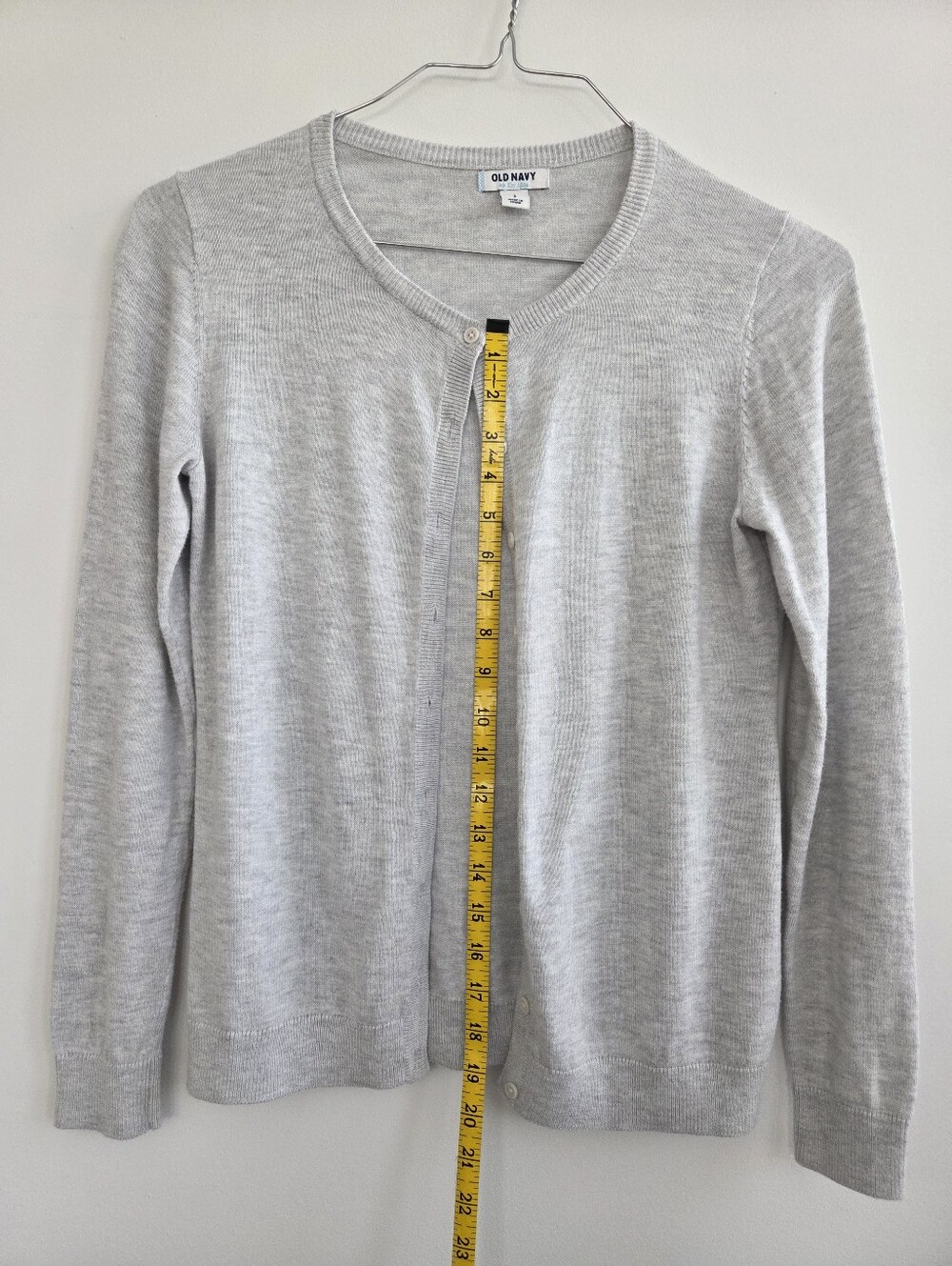 Old Navy Heather Light Gray Button-Front Cardigan, sz S - Picture 5 of 6